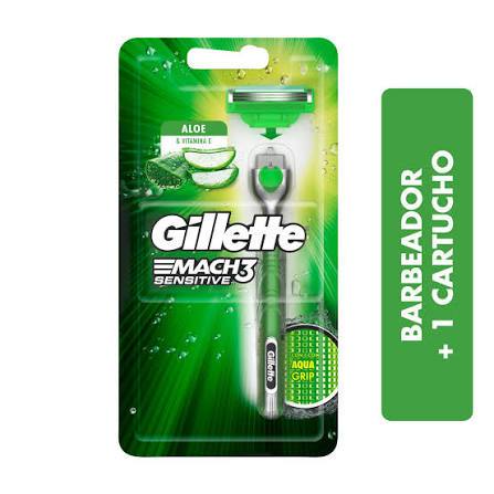 Aparelho de barbear Gillette Mach3 Sensitive   Aloe Vera  com 1 unidade Gillette