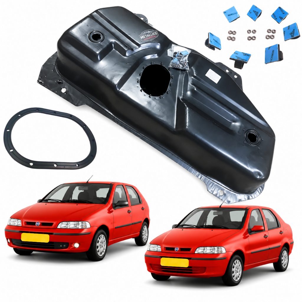 Kit Tanque Combustível Com Guarnição e abraçadeiras Punto Idea Uno Fase II Palio Siena 1996 2012 48 litros