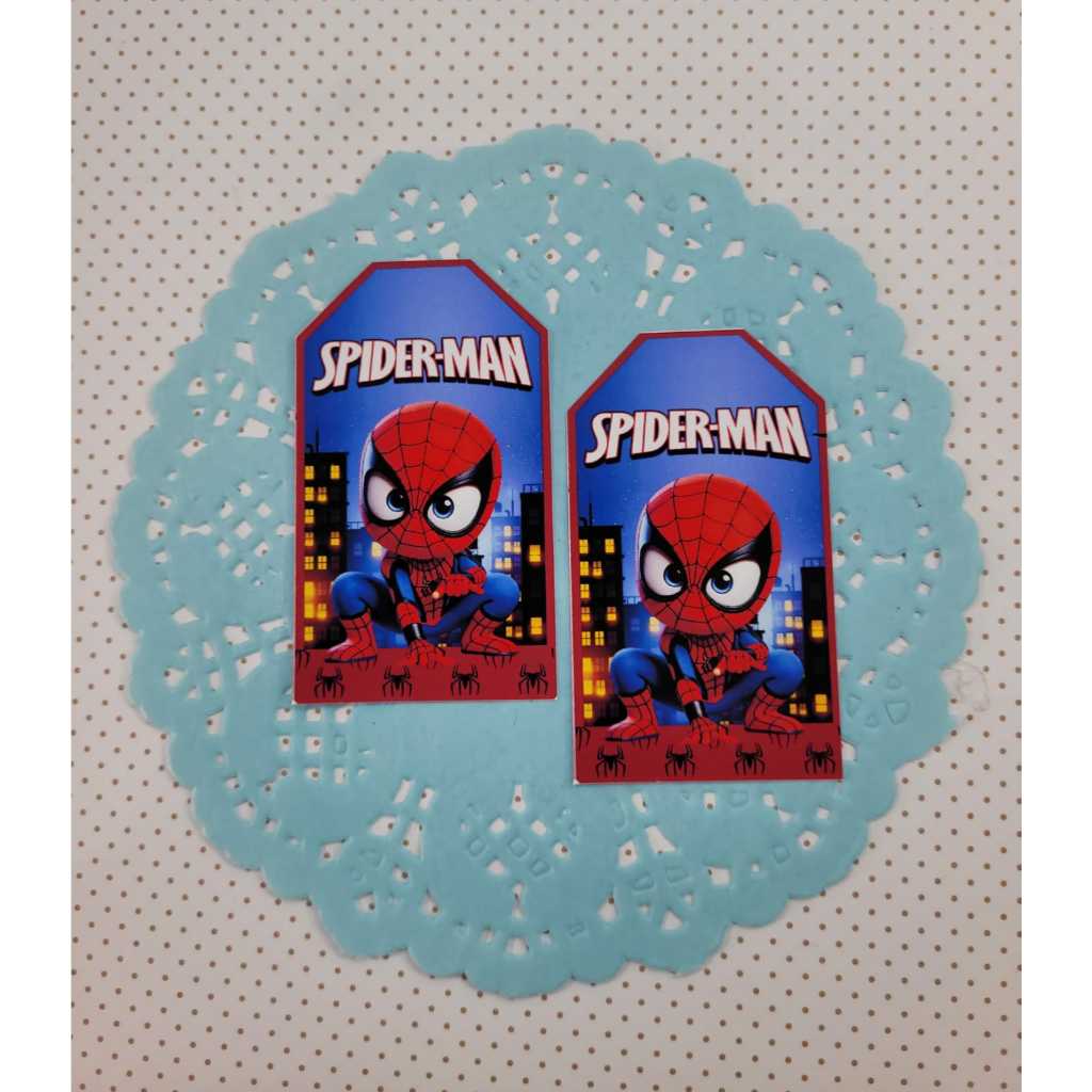 kit Tags Personalizadas tema Homem Aranha Cute À PRONTA ENTREGA. Ideal para lembrancinhas de festas.