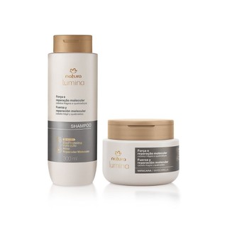 Kit Shampoo e Máscara Natura Lumina Força e Reparação Molecular Para Cabelos Frágeis e Quebradiços