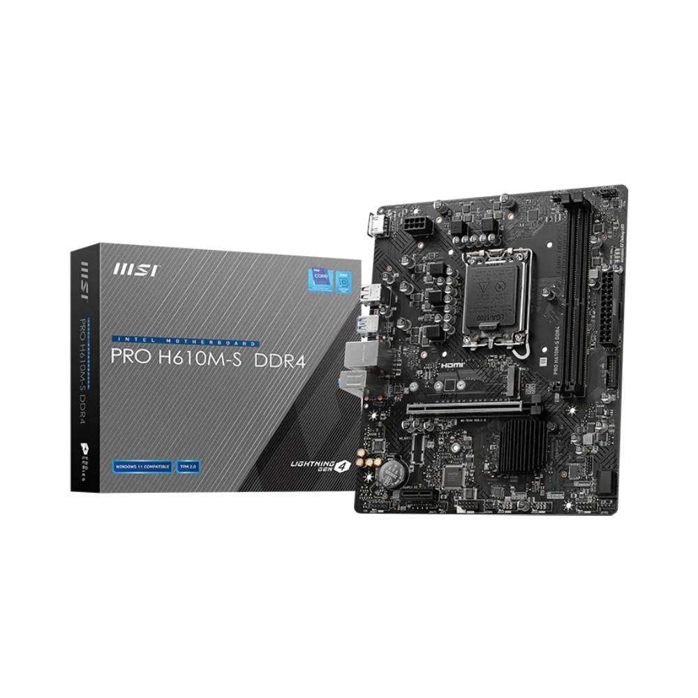 Placa Mãe MSI PRO H610M-S DDR4 LGA 1700 2xDDR4 Chipset Intel H610 mATX