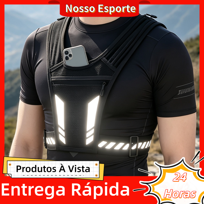 Colete Esportivo Refletivo com Bolso para Garrafa de Água