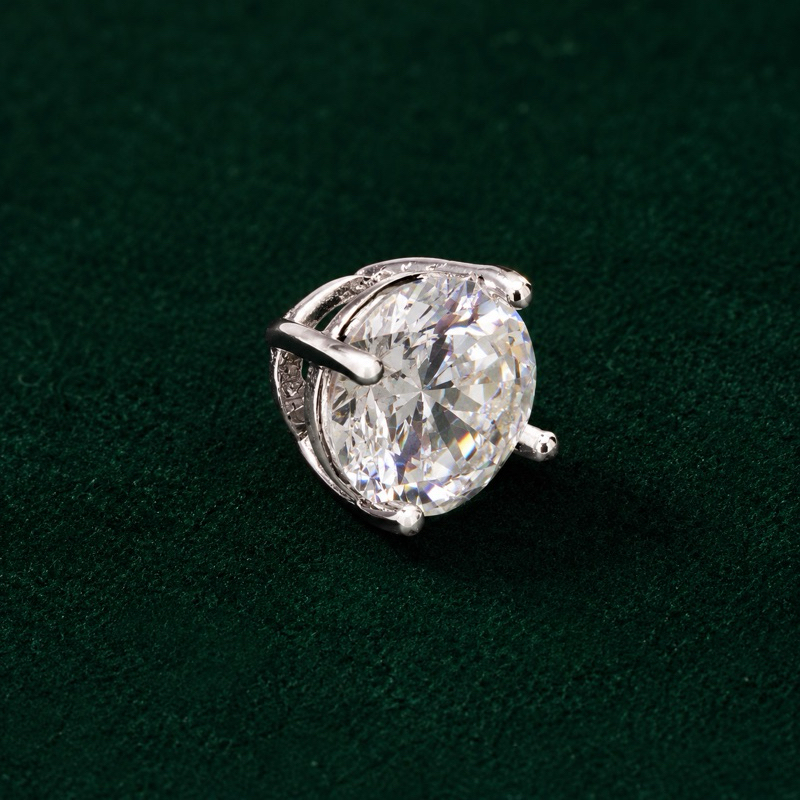 Pingente Feminino Prata 925 Zircônia Transparente 10mm