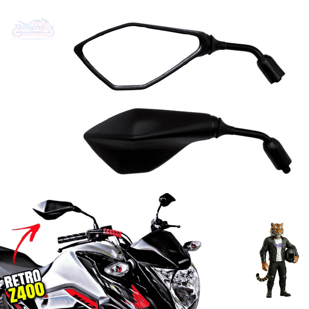 Retrovisor Esportivo Kawasaki Z400 Mini Rosca Honda (PAR)