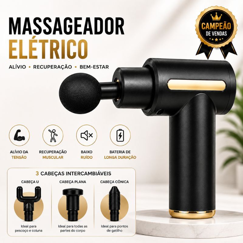 Massageador ElétricoAlta Frequência Pistola Relaxamento Muscular