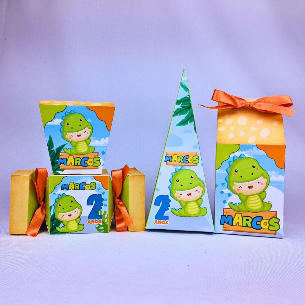 Kit 10 a 45 Caixinhas Dinossauro Baby Personalizadas Lembrancinhas Para Festa Aniversario Festinha