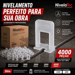 Kit Nivelador Espaçador Slim Kit P/ Casa Porcelanato E Piso Cerâmica Azulejo Nivelamento Perfeito