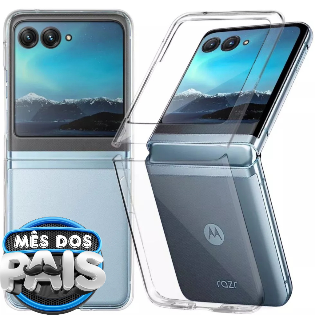 Capa Capinha Para Motorola Razr 50 Acrílica Transparente