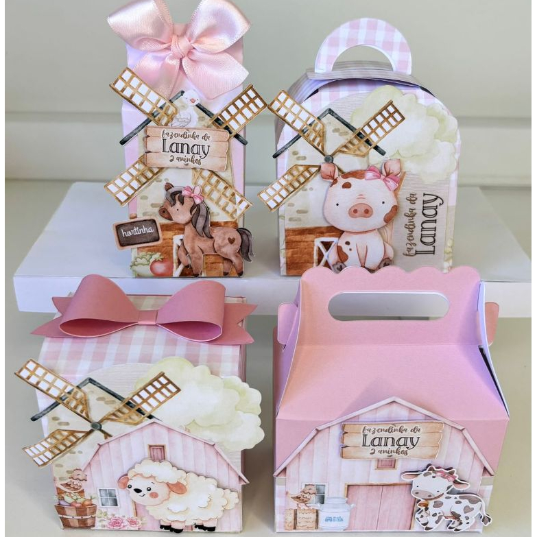 Kit Festa Fazendinha menina  | Lembrancinhas | Festa | Aniversário | Personalizados | Caixinhas