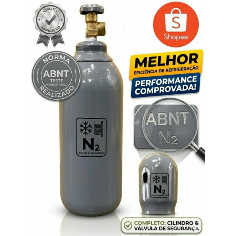 Nitrogênio 7LTS/1M³ Refrigeração Novo sem uso carga Com Vávula Homologado