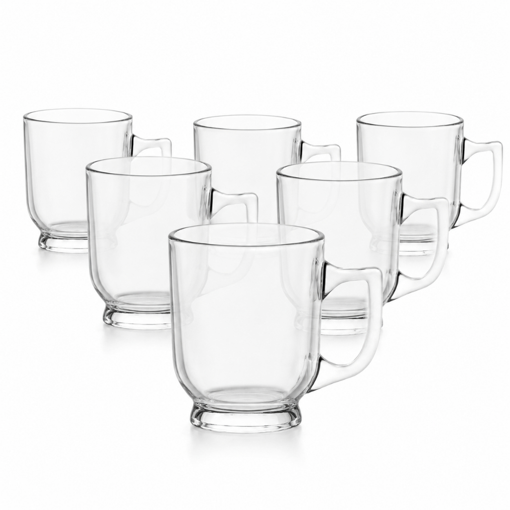 Jogo de Xícaras de Vidro Para Café 90ml | Kit 6 Peças