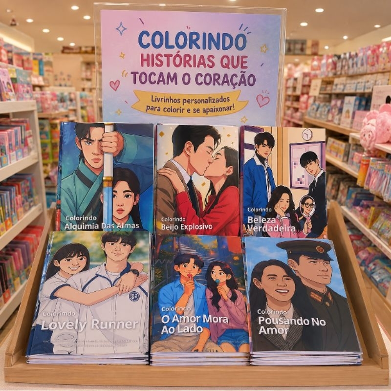 Kit 10 Livrinhos Sortidos De Dorama K-Drama Para Colorir e Relaxar