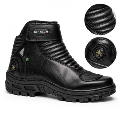 Bota Motociclista Gp Tech Couro Legitímo Adventure