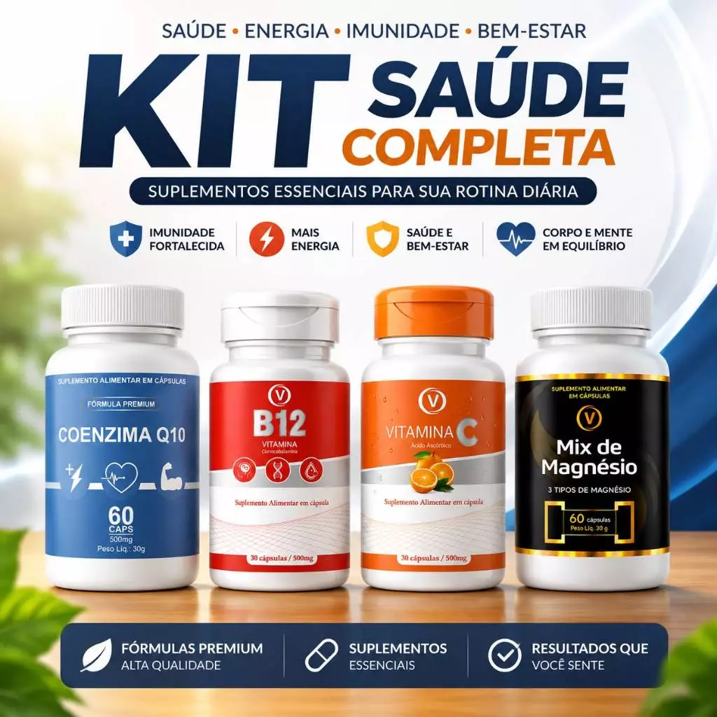 Kit Mix de Magnésio Treonato Vitamina B12 Vitamina C e Coezima10 — imagem 1