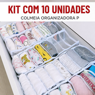 10 Colmeias Organizadoras Dobráveis de Armário e Gaveta para Calcinhas, Cuecas, Meias, Bo…