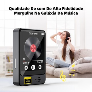 Reprodutor De MP3 Bluetooth Com Tela Ligenai De 1,8 Polegadas Mini Gravador De Música Portátil.
