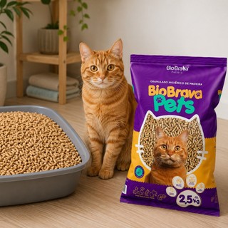 Granulado de Madeira Higiênico 2,5kg para Gatos e Roedores - BIO BRAVA