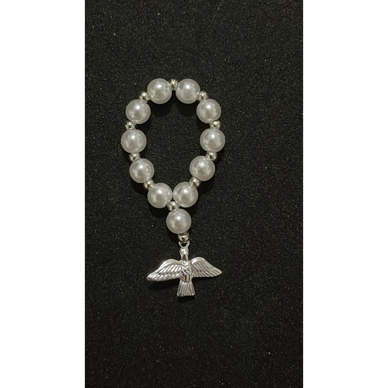 🕊️ Kit Tercinho de Pérola Espírito Santo | Lembrancinha Religiosa para Batizado, Primeira Eucaristia e Crisma