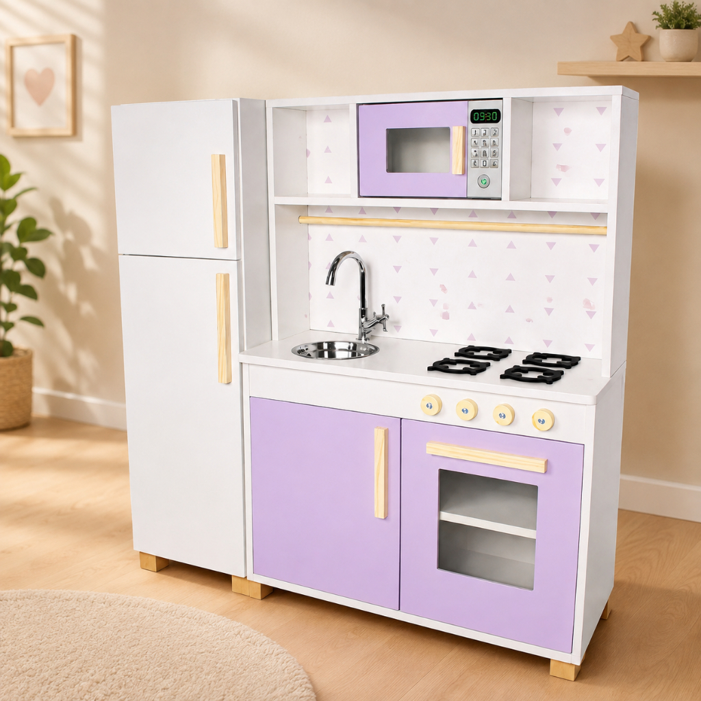 Cozinha Infantil Geladeira Madeira Brinquedo Pedagógico Faz de Conta Chef Montessori Cria…