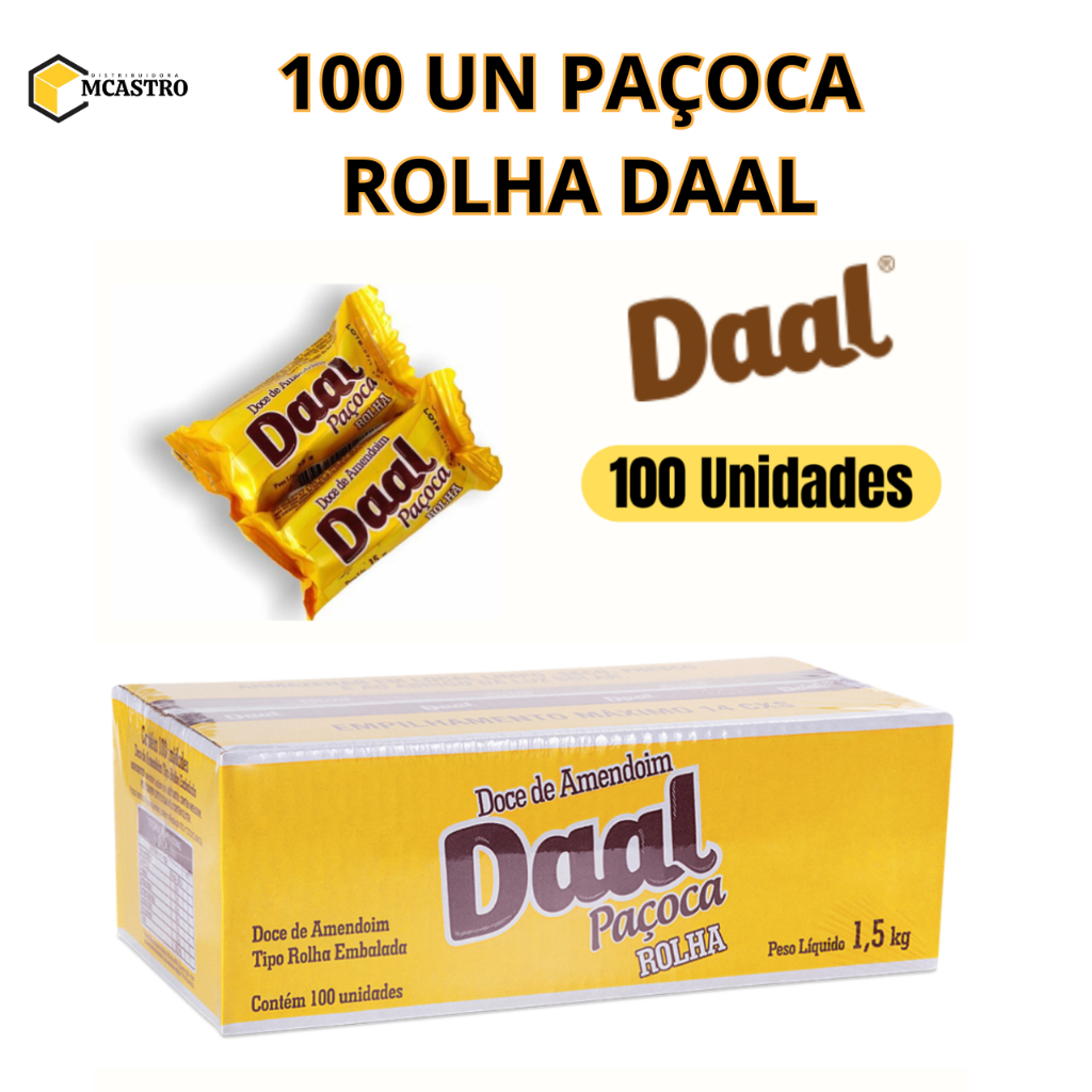 Caixa de Paçoca Rolha c/100 Unidades Daal