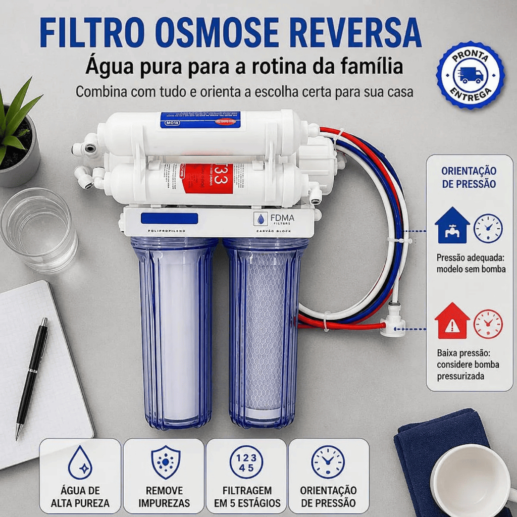 Filtro Osmose Reversa Consumo 100gpd 5 Estágios - Ionizador E Alcalinizante