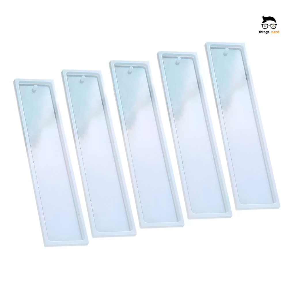 Kit 5 Forma Molde Marca-Páginas Com Furo Médio Tamanho M 14cm Marcador Livro Liso Paleta Artesanato