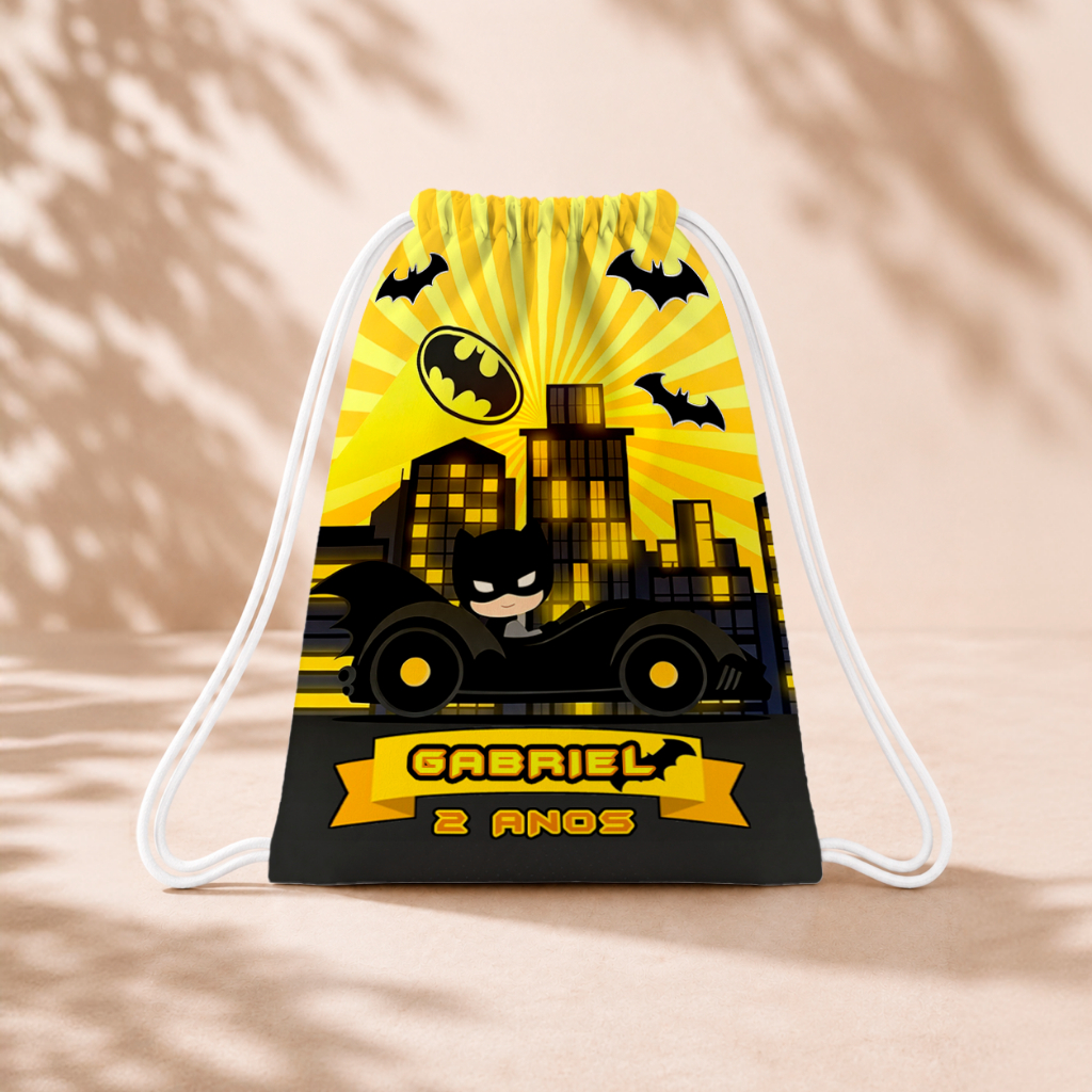 10 Mochila Personalizada 18x26 Sacolinhas Festa Aniversário Lembrancinha Batman Cute M3