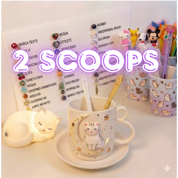 Papelaria - 2 Sccops Surpresa papelaria fofa - de 20 a 22 itens