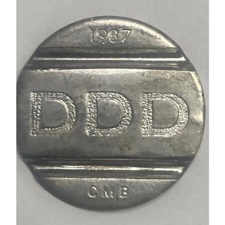 Ficha Telefônica - D D D - de 1987 - em Aço Inox - coisas anos 80