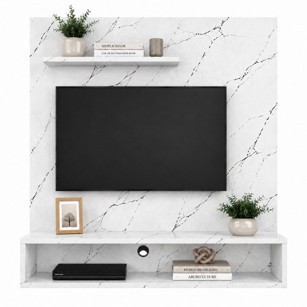 Painel Light para TV de até 32 Polegadas com 1 Nicho e 1 Prateleira Diversas Cores