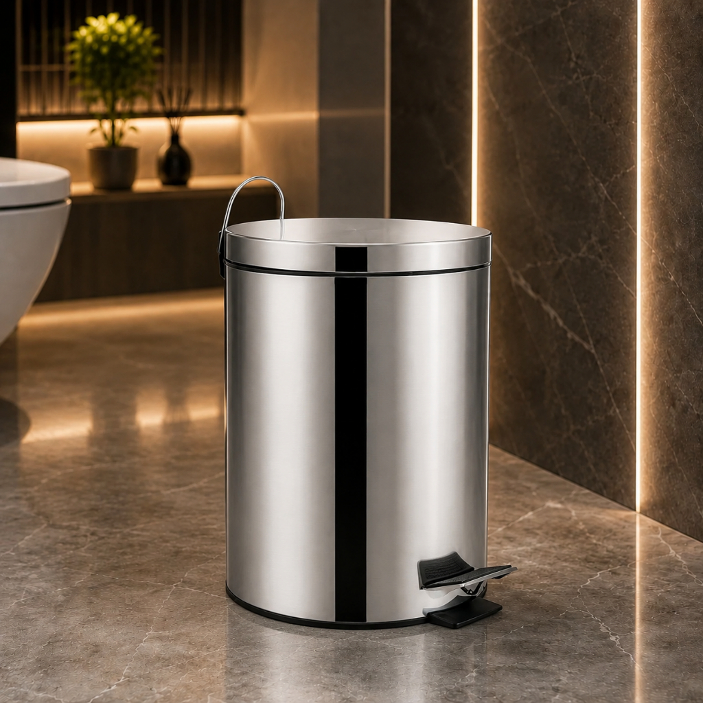 Lixeira 3 litros Inox Escova Sanitária Inox para Banheiro