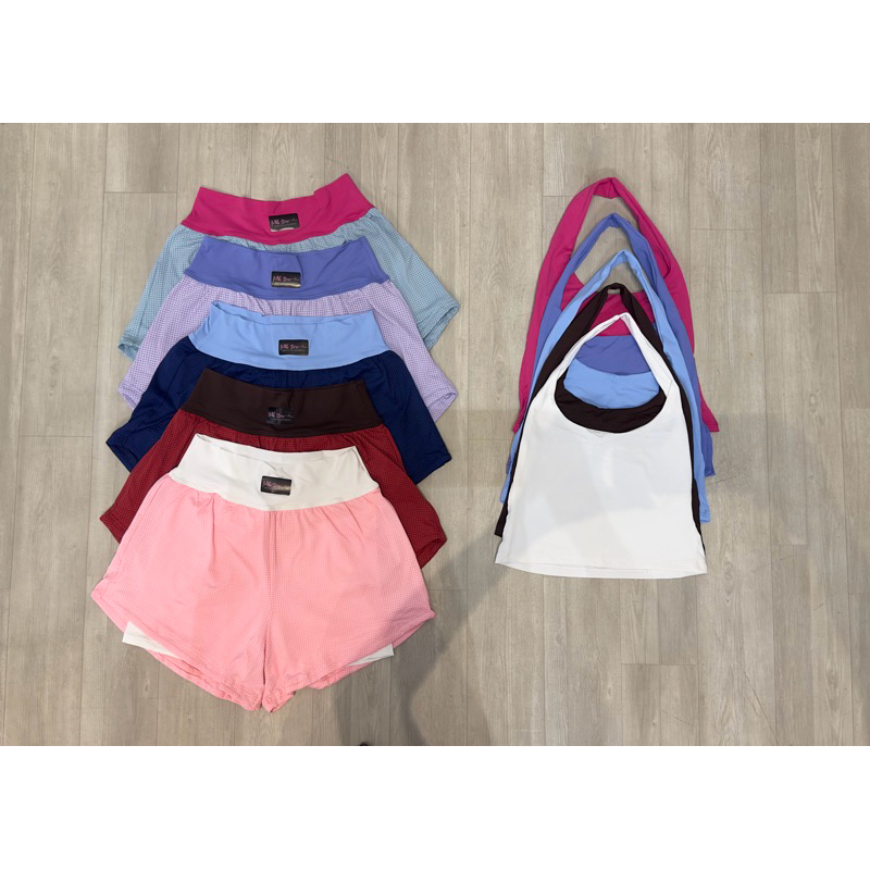 Conjunto Fitness Feminino Short Duplo Dry Fit Poliamida  Academia | Treino | Não Transparente | P ao GG