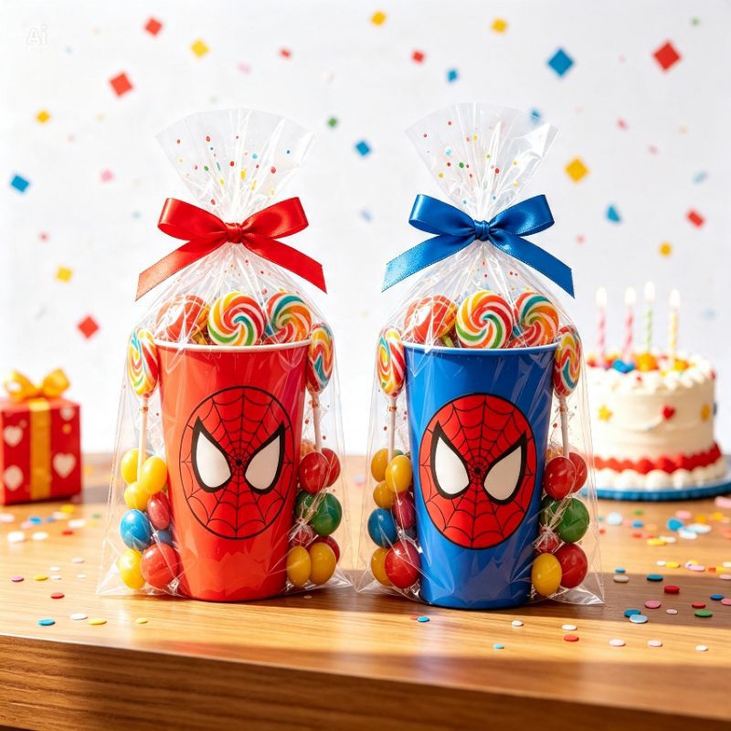 Kit Copos Personalizado Adesivado Homem-Aranha 300ml  Lembrancinha Festa Infantil | Kit Festa Aniversário