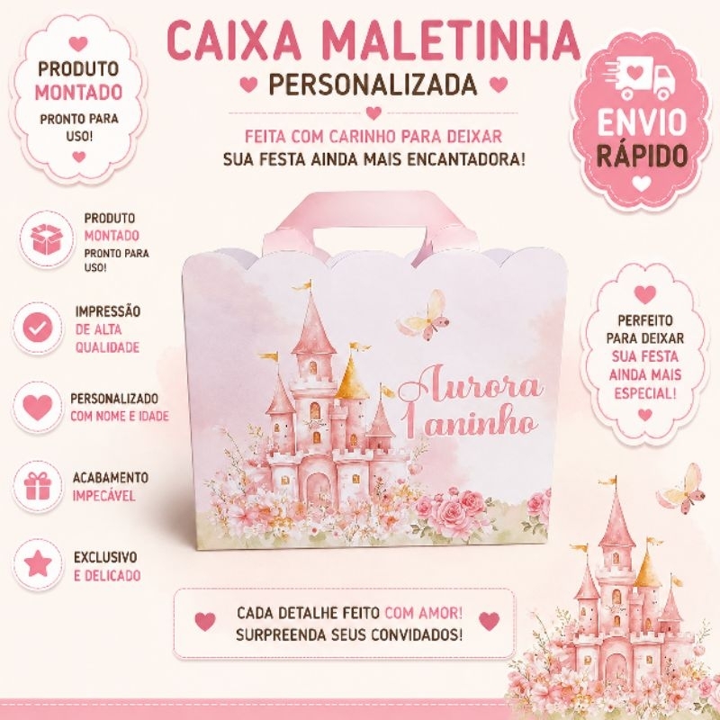 KIT SACOLINHA PERSONALIZADA REALEZA,JARDIM,PRINCESA, LEMBRANCINHAS, CAIXAS, FESTA