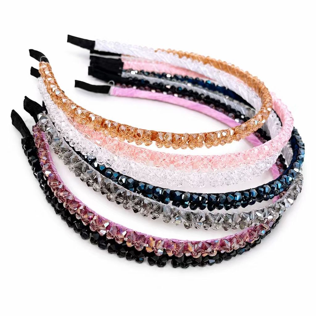 ANA1108 TIARA DE METAL FINA COM CRISTAL/com strass/cor fixa/modelo aleatório