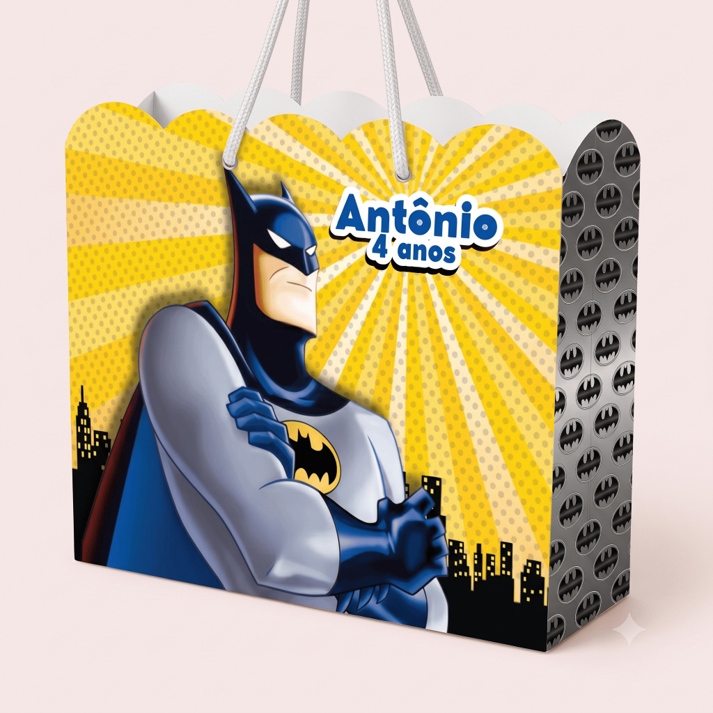 Sacolinha Personalizada Festa Infantil 20x15cm Nuvem Lembrancinha Estilo Batman