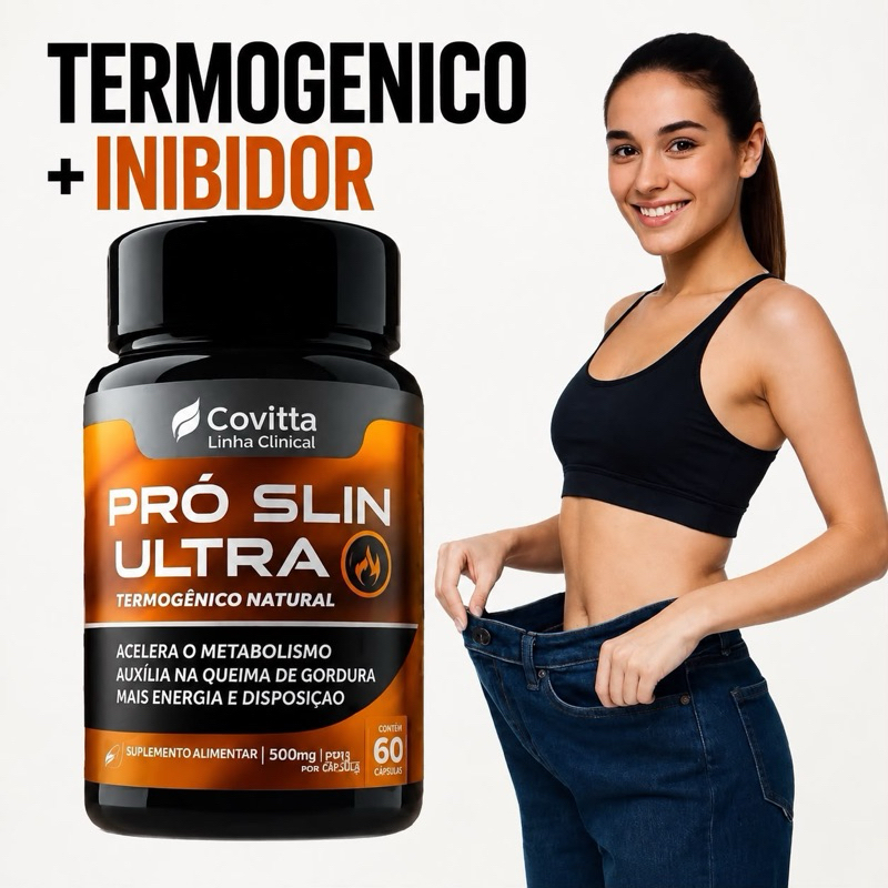 Suplemento Termogênico Ultra 60 Cápsulas | Cafeína, Taurina, Guaraná e Cromo + Vitaminas C e E