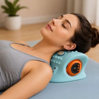 Massageador Cervical Elétrico Pescoço Tração Pulso Aquecimento Alívio Da Dor Quiropraxia Cabeça