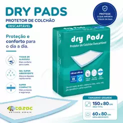 Kit Protetor Colchão Descartável Gel Super Absorvente Geriatrico Cama Berço Impermeável Grande 150x80