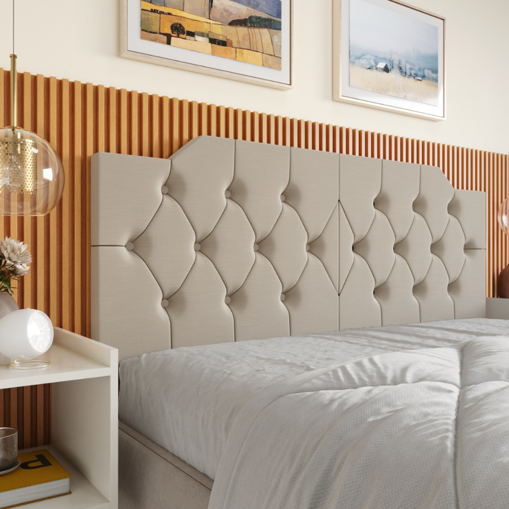 Cabeceira De Cama Box Casal 1,40 CAPITONÊ Estofada Quarto Suspensa Luxo - Varias Cores