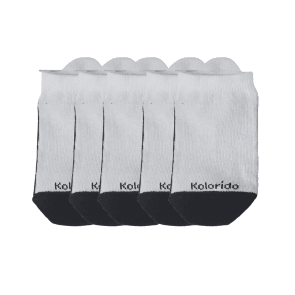 Kit 5 Pares Meia Escolar Básica Infantil Cano Médio Algodão