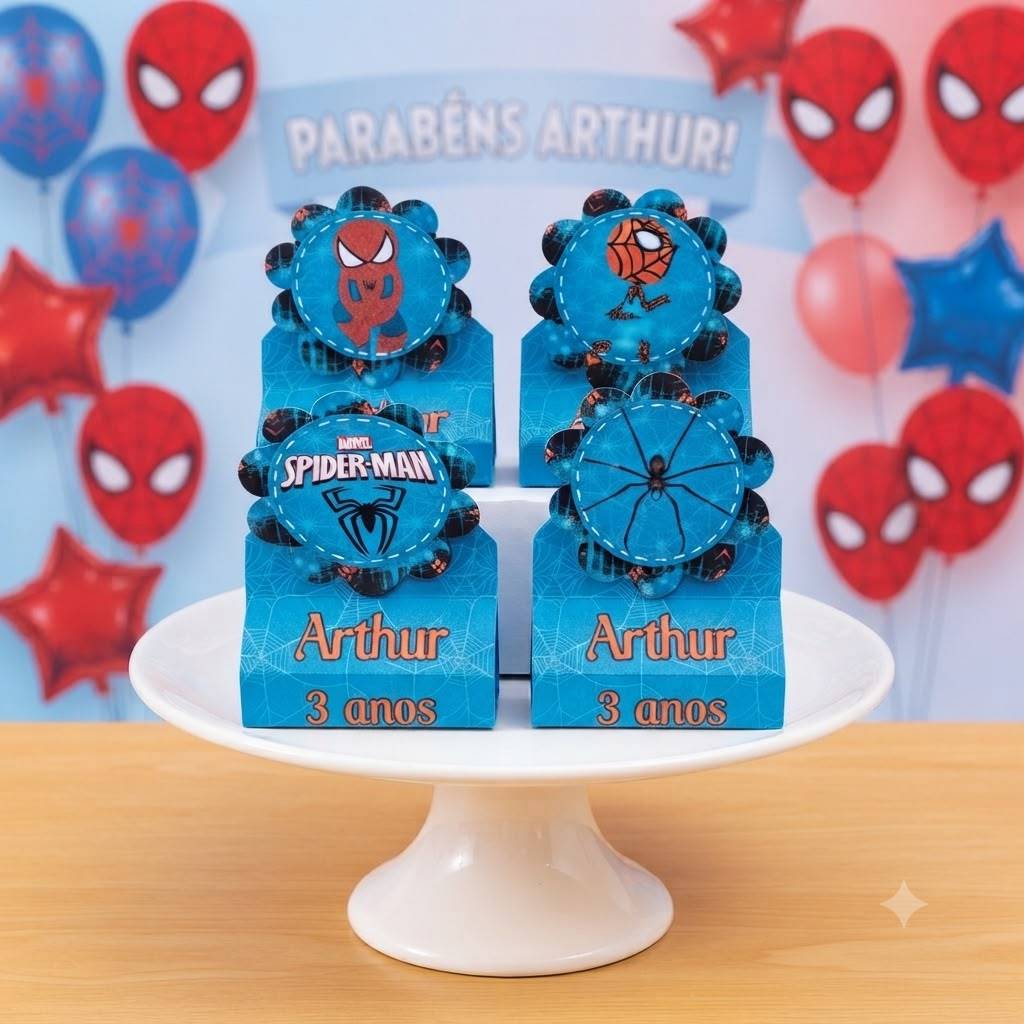 Caixinhas Porta Bis Duplo Homem Aranha Personalizados Lembrancinhas Festa