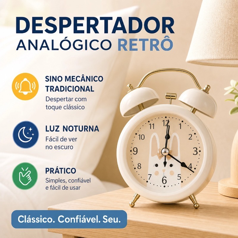 Despertador Relógio Mesa Metal Padrão animal bonito Retro / Vintage Super Alto Portátil Pilha-635