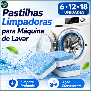Pastilhas Limpadoras para Máquina de Lavar, Pastilha Efervescente Limpeza Profunda Remove Sujeira, Odores e Mofo