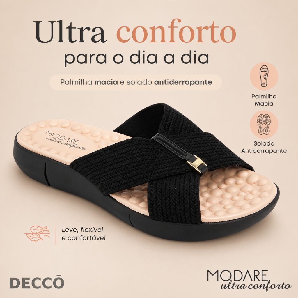 Chinelo Ortopédico Feminino Modare com Esferas Massageadoras Palmilha Reflex Sen