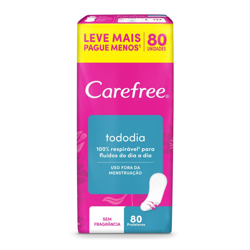 CAREFREE® Protetor Diário Todo Dia sem Perfume 80 unidades