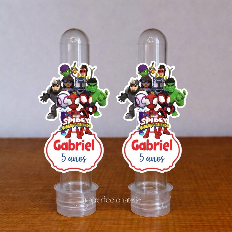 Tubete Personalizado Homem Aranha 20/30/40/50 un Lembrancinha Homem Aranha Spiderman