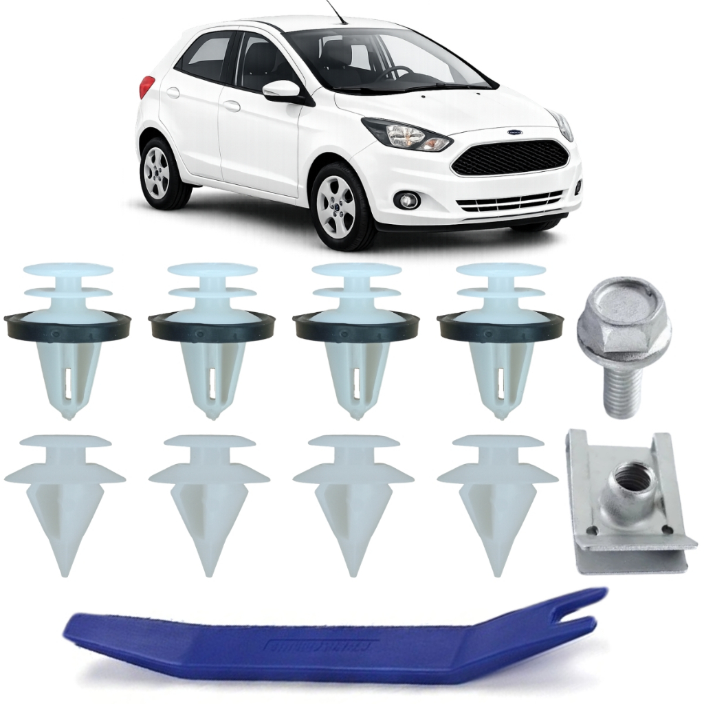 Kit 10 Grampo Presilha Forração Tampa Porta Mala Para Ford Ka 2015 Até 2021