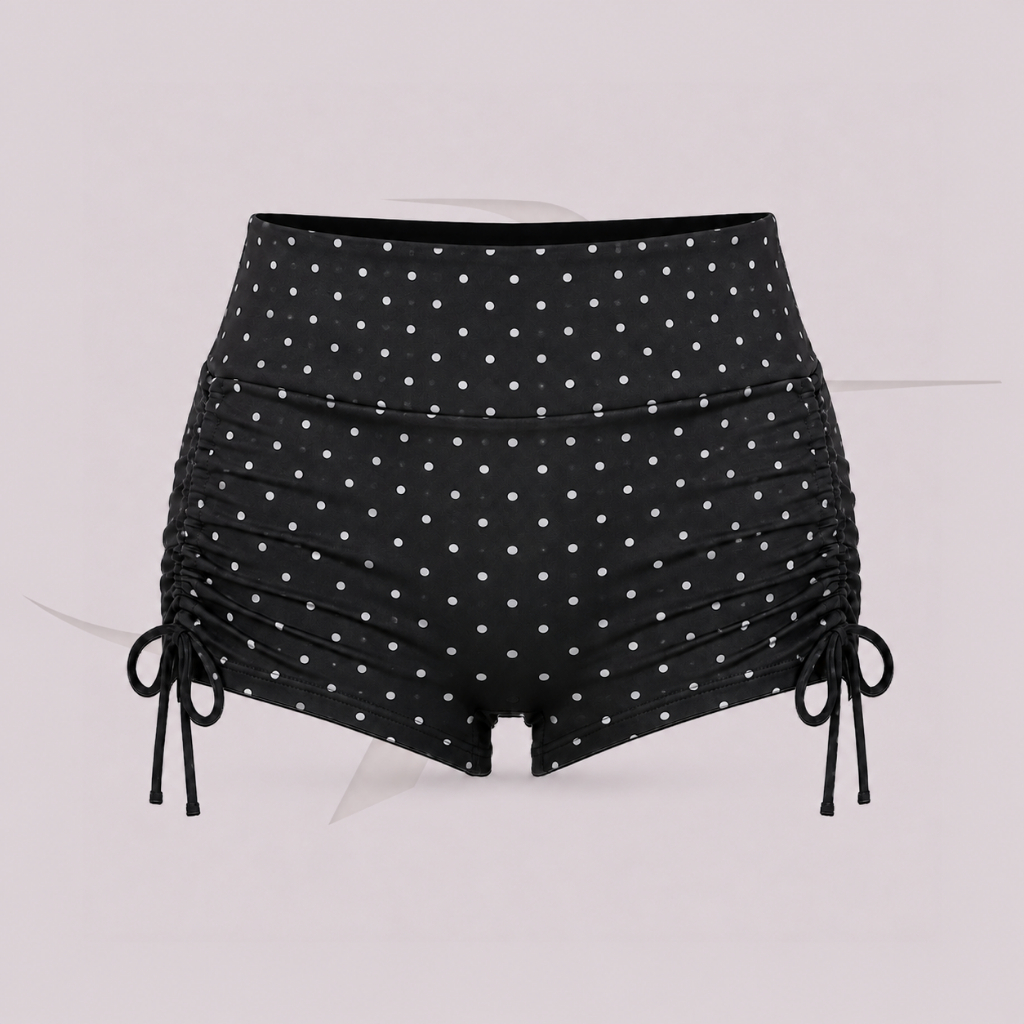 Shorts Fitness Estampado Feminino Cós Alto Corda Lateral Disfarça Celulite Academia Treino