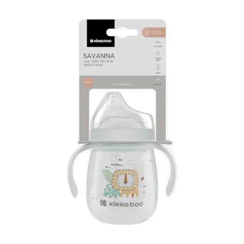 Copo com Bico de Silicone 200Ml Savana Mint KikkaBoo